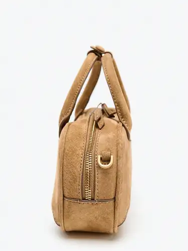 Imagen 2 del producto Bolso Boston pequeño con doble asa para mujer, bandolera con correa, color camel, otoño e invierno, 2025