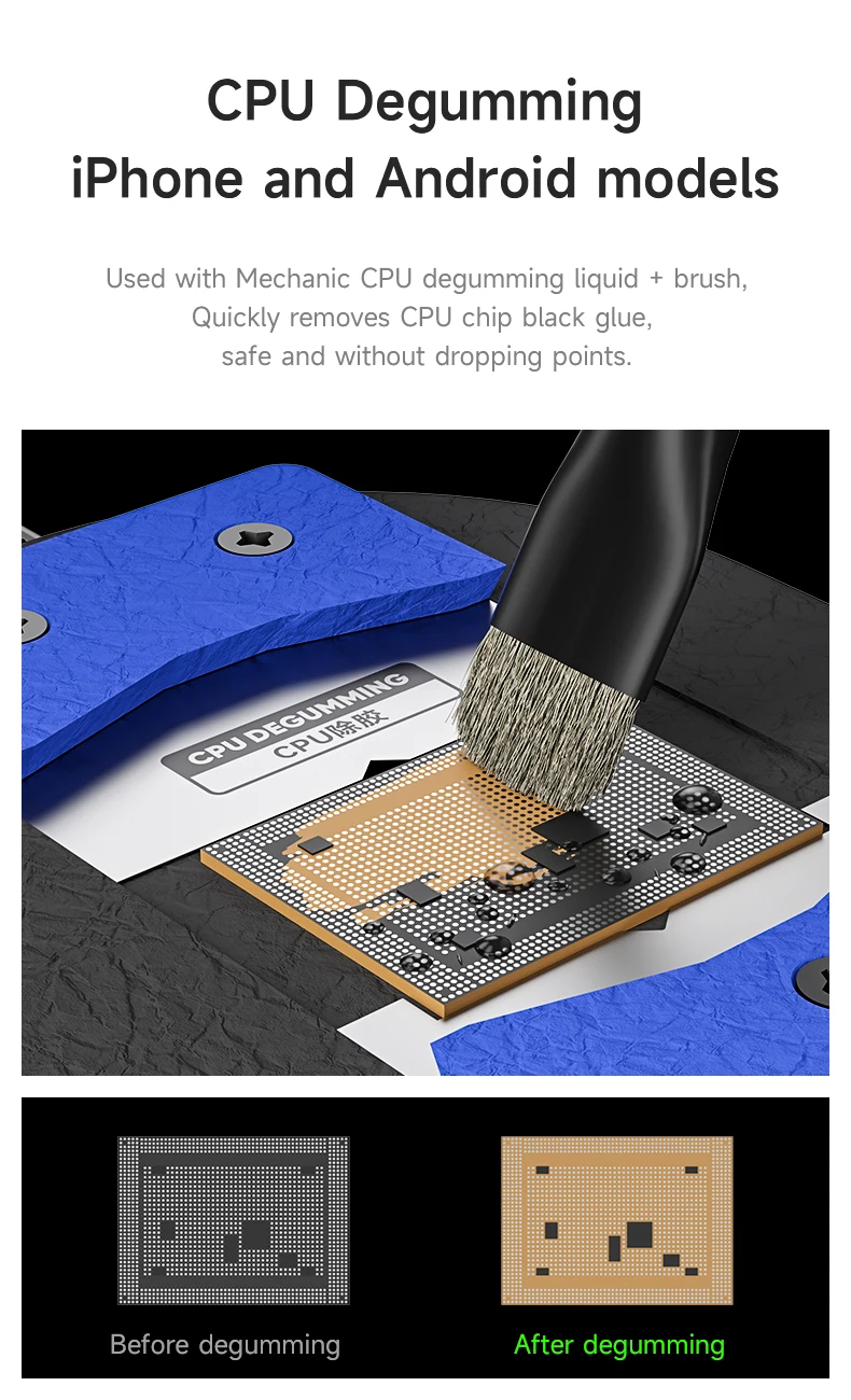 MECHANIC MagTin X Magnetic Levitation CPU Degumming and Tinning Platform for IOS Android Black Glue Remove Chip Stencil Tinning