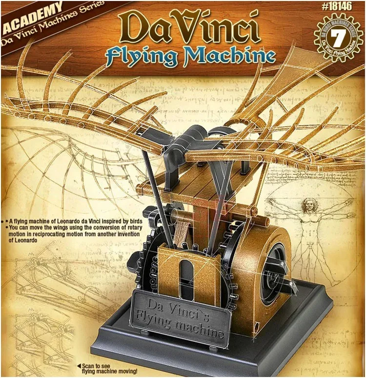 Academy  18146 Da Vinci Flying Machine  Adhesive free series Scale