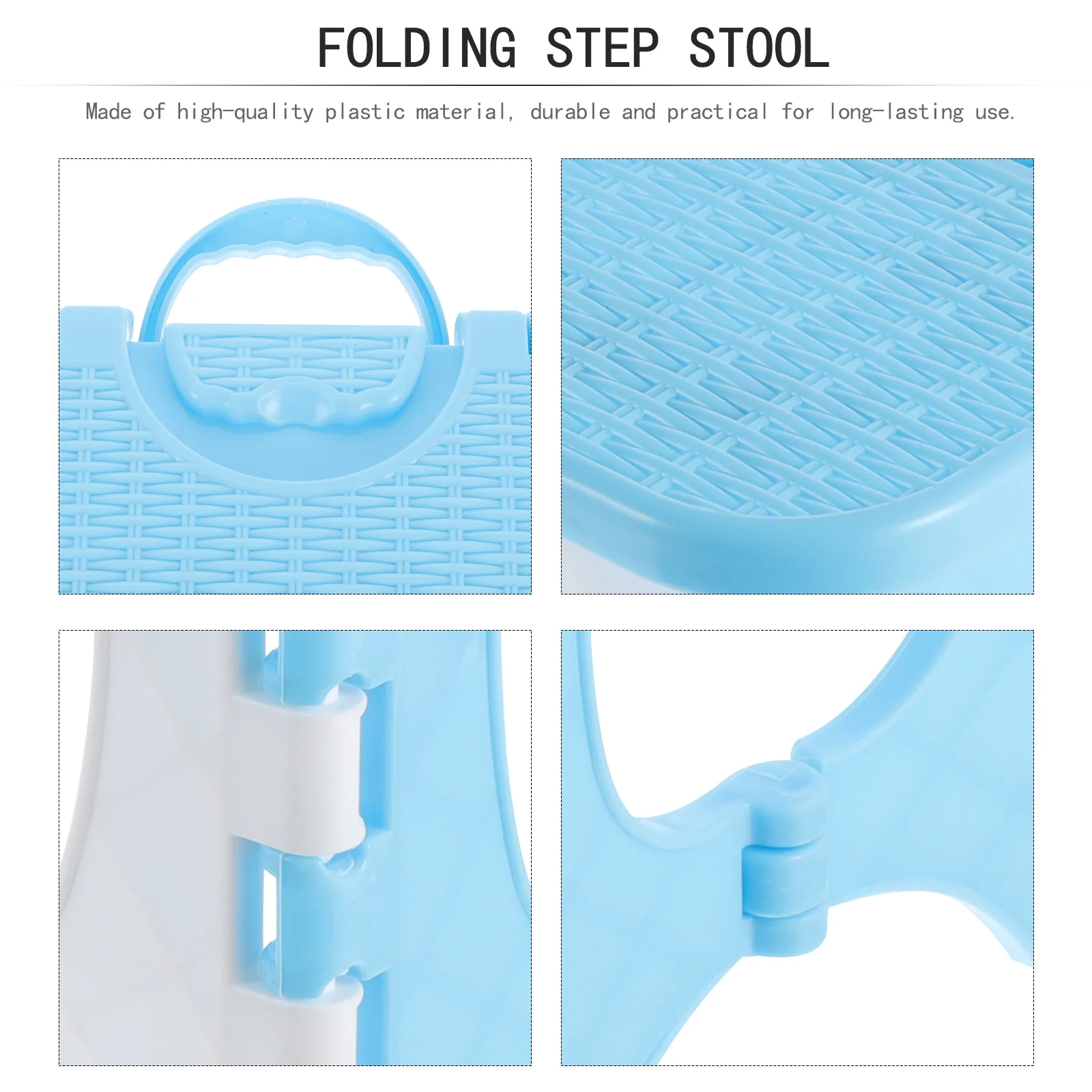 

Folding Step Stool Mini Plastic Foldable Stool Portable Lightweight Durable for Outdoor Fishing Kitchen Bathroom Garden Home Use