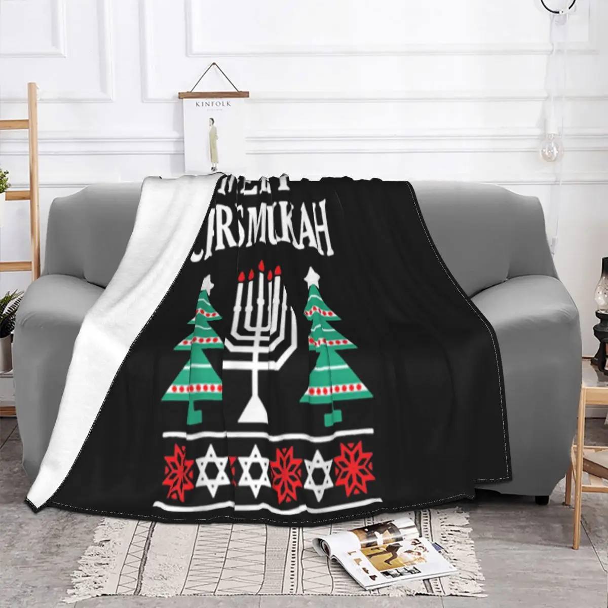 Awesome Christmas Hanukkah Merry Chrismukkah Cheap Price Basic Humour Harajuku Rock Low Price Throw Blanket