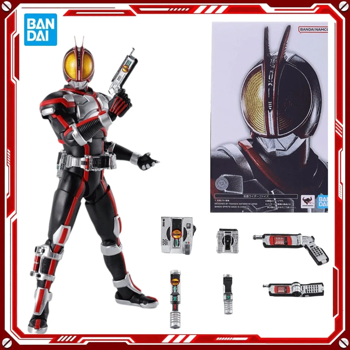 

Bandai Genuine Kamen Rider Anime Model Kits Kamen Rider Faiz Toys SHF Action Figure Assembly Model Gift Kids Christmas Present