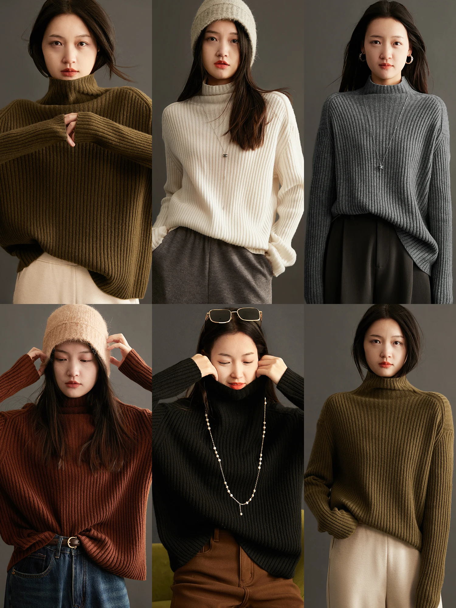 

Five-color Bai Da single product pit strip craft wool cashmere knit top