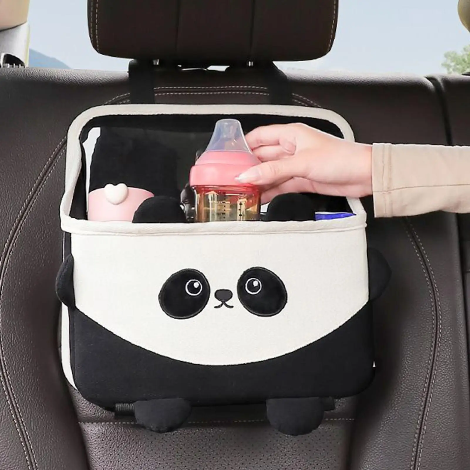 

Car Trash Can For Back Seat Multifunctional Wear-Resistant Bag Box Auto Back Seat Storage Bag For Family Friends Mobile Phones