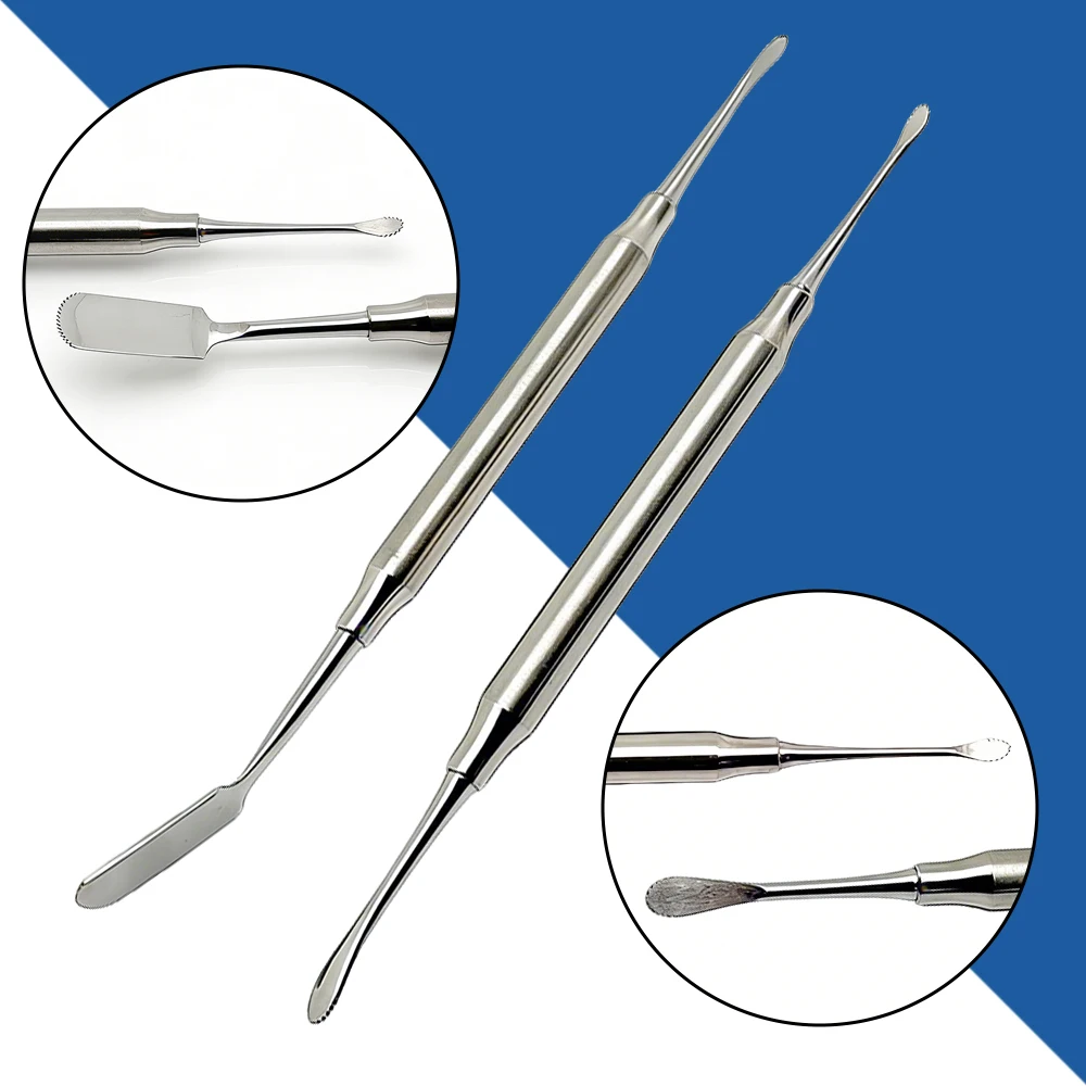 Stainless Steel Double End Periosteal Elevator for Oral Surgery Implant Retraction Flap Elevation Tissue Separator