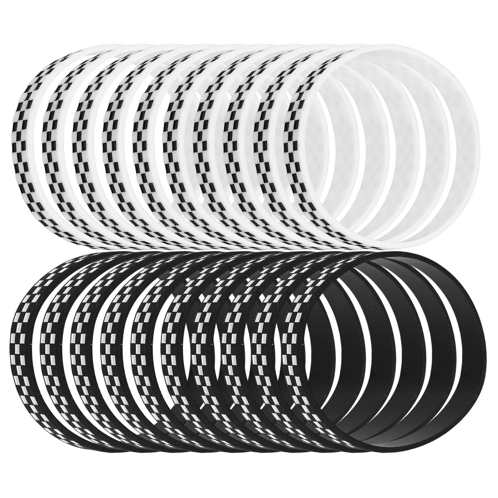 20 Pcs Black White Racing Bracelets Car Wristband Dirt Bike Checkered Flag Wristbands