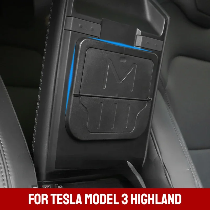 Privacy Storage Box for Tesla Model 3 Highland 2024 Armrest Holder Box Hidden Storage Box Organizer Car Accessories