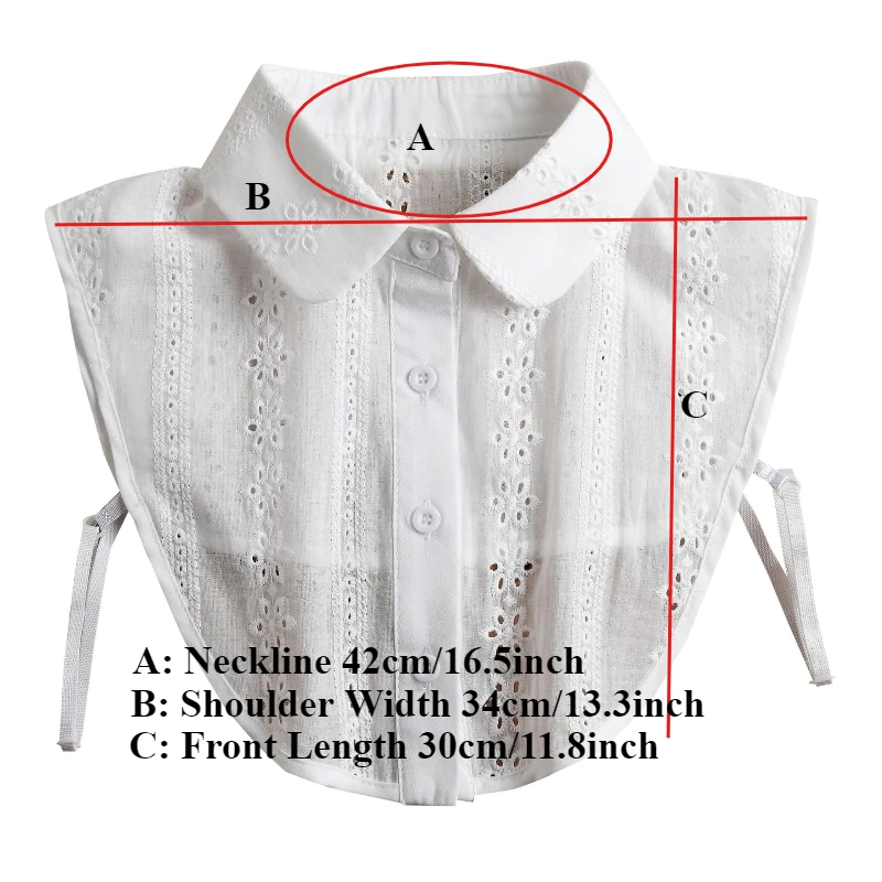 여성 스탠드/라펠 속이 빈 가짜 칼라 흰색 분리형 가짜 칼라 성인 옷깃 스웨터 블라우스 탑 이동식 가짜 칼라