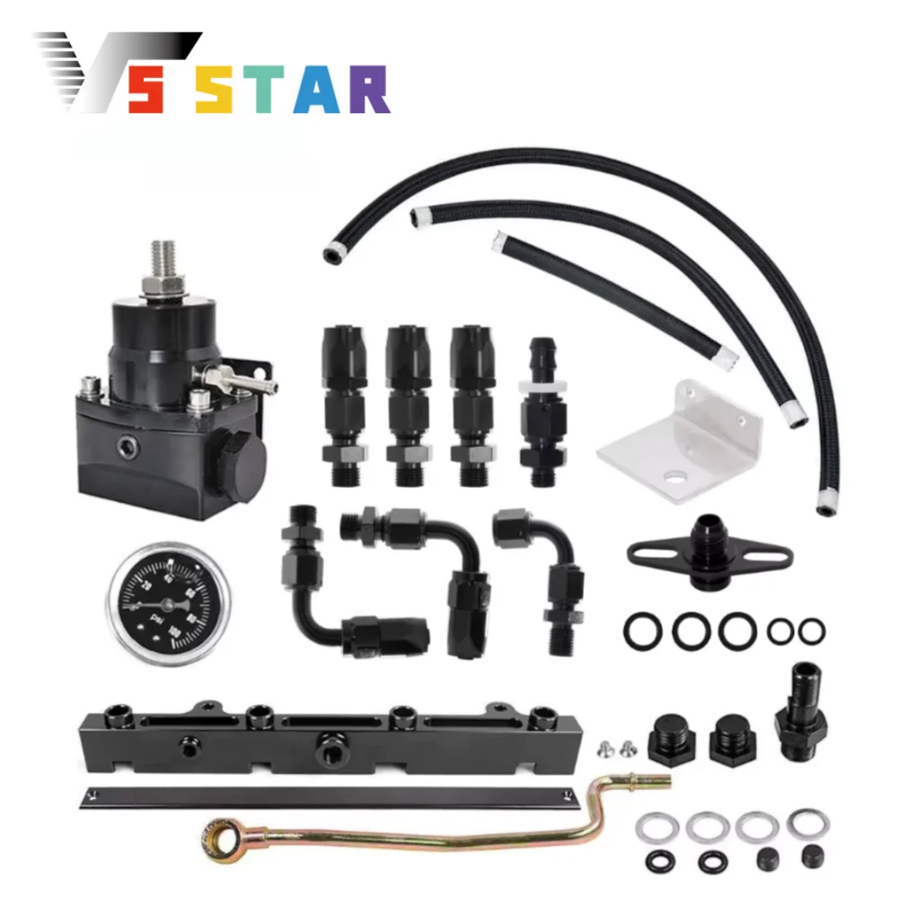 

240128-3 High Quality Aluminum Fuel Pressure Regulator Gauge Rail For Honda Acura K20 K24 K-Swap Civic K Series FPR-1006