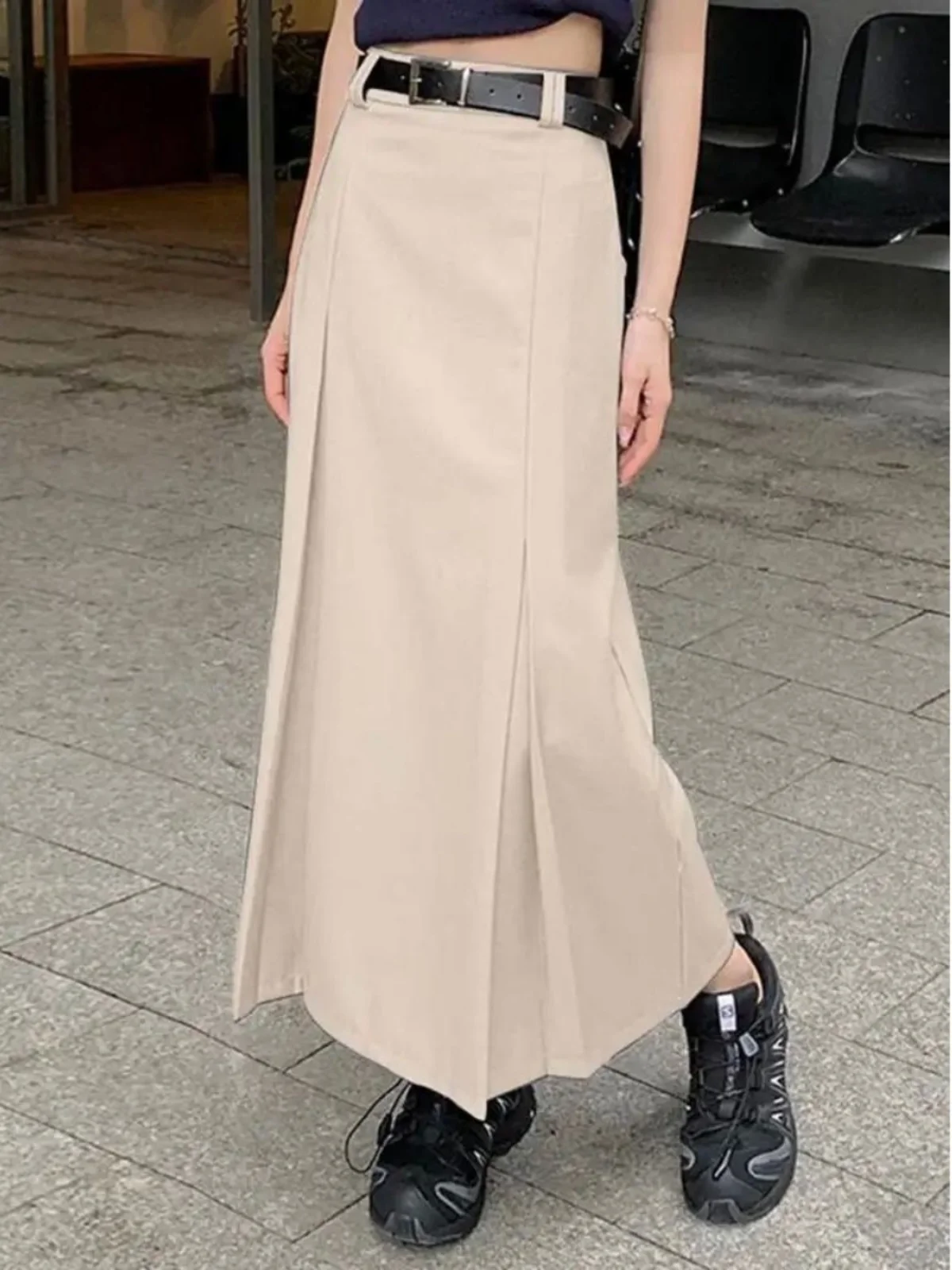 Falda pada nea estilo preppy, falda para mujer, falda midi estilo urbano, falda de corte en A de ajuste están, fi...