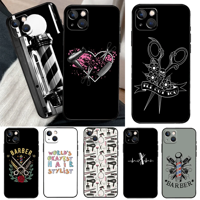 Hair Stylist Hairdresser Phone Case For iPhone 13 12 11 14 15 16 Pro Max Mini X XS Max XR Plus Case Back Cover