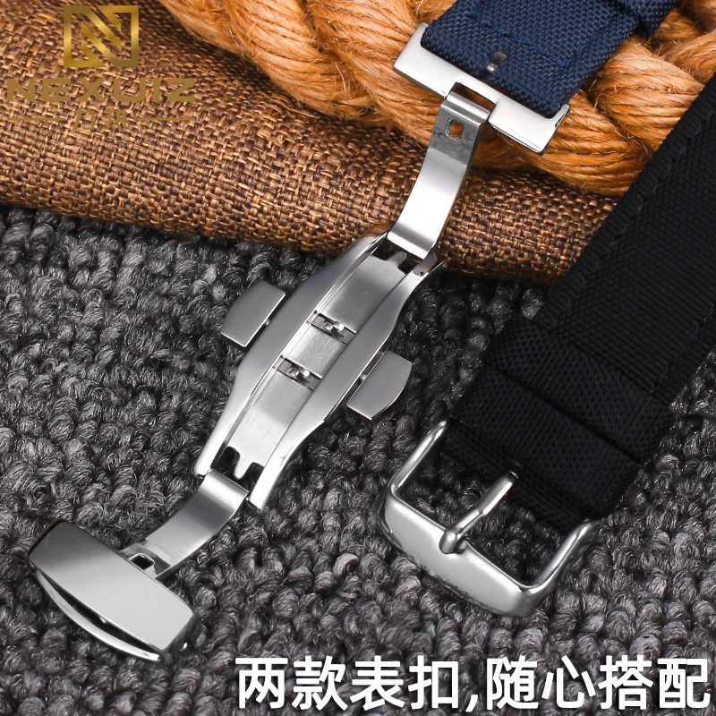 18 20 22 23 24 mm Męski nylonowy skórzany pasek do zegarka Omega Seiko Casio Tissot Breitling Tag Heuer Wysokiej jakości płócienny pasek do zegarka
