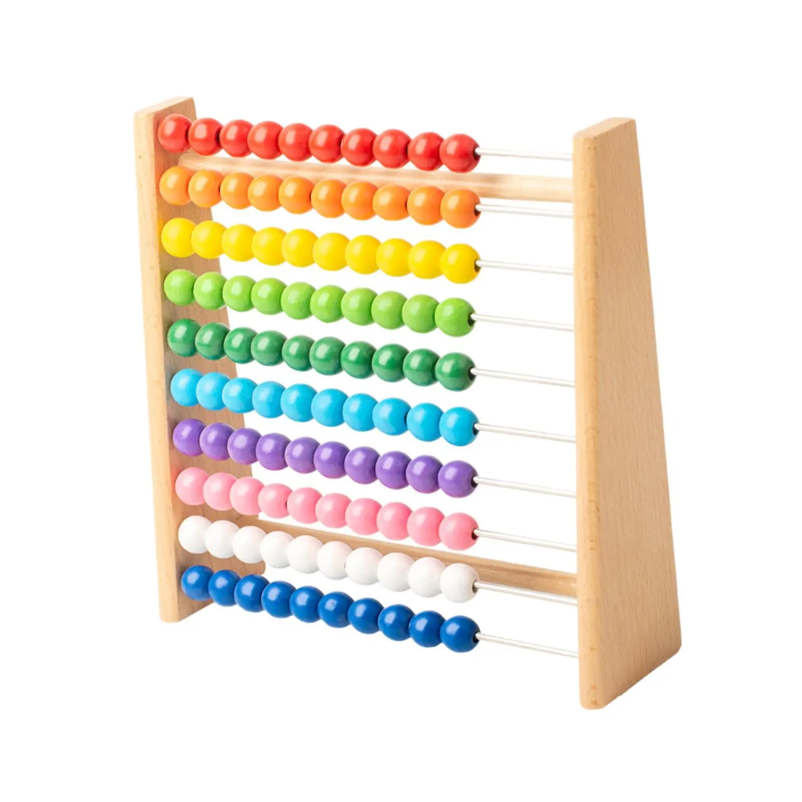 Wooden Abacus Beads Toy 10 Row with Multcolor Beads for Kids Baby Toddlers