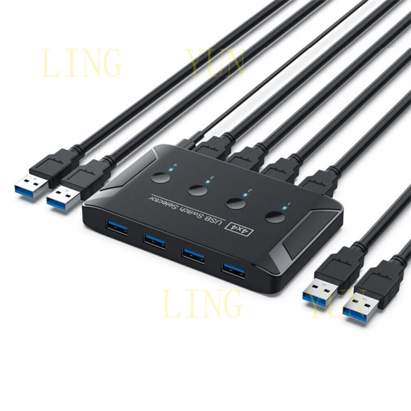 

Z CY KVM USB 3.0 Переключатель-селектор для совместного использования 4 устройств, 4 порта, для ПК, клавиатуры, принтера