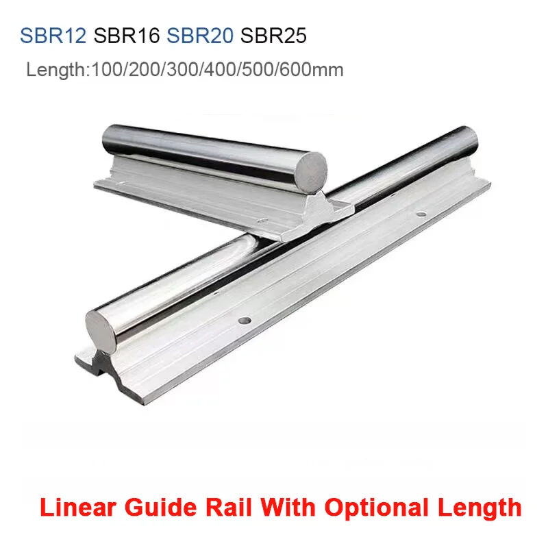 1Pcs SBR12 SBR16 SBR20 SBR25 Linear Guide Rail Length 100-600mm Cylindrical Slide Rail CNC Woodworking Router Parts