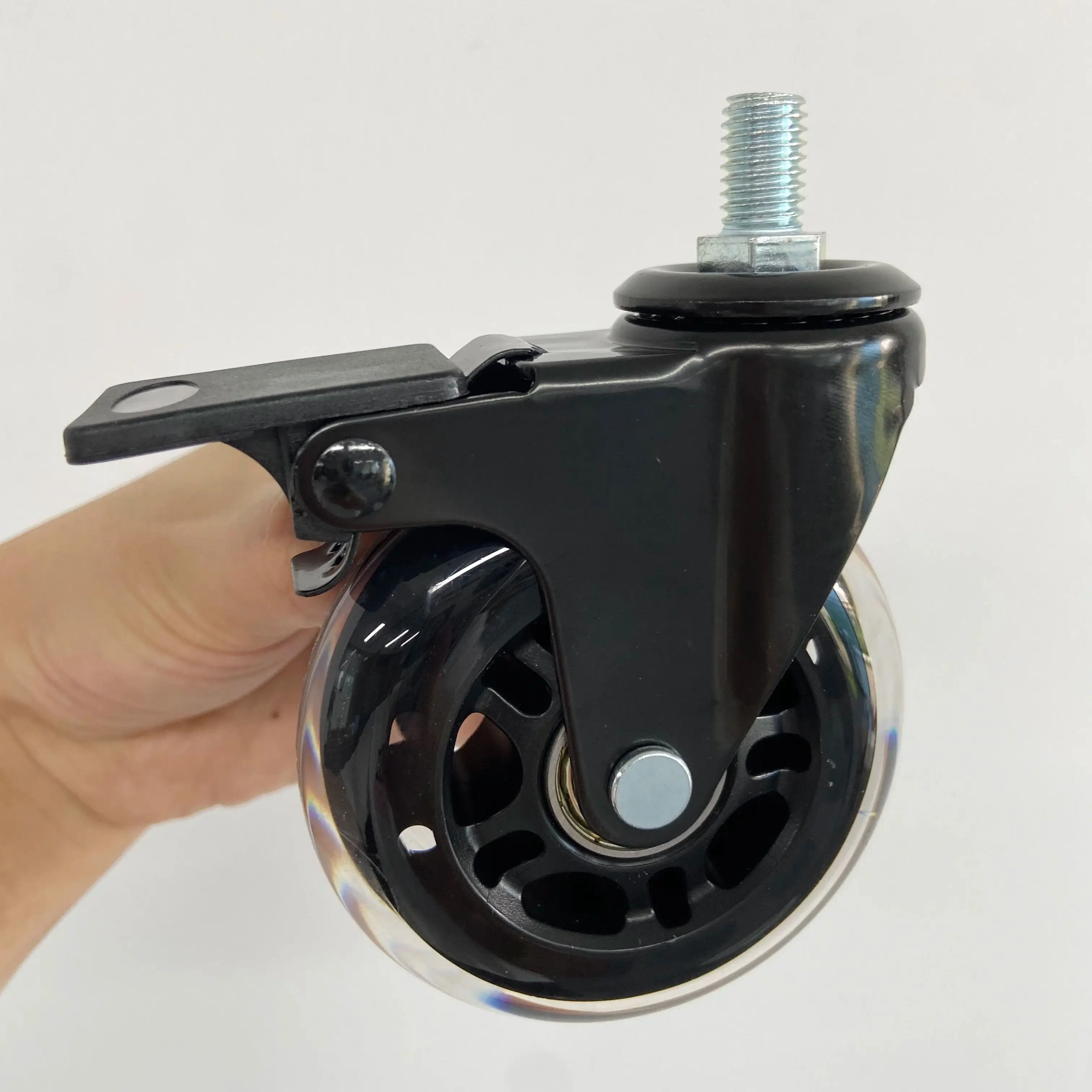 

5PCS 3" PU Mute Casters – Universal/Brake Screw Roller (M6/M8/M10) for Scooter, Ice Rink, Audio Equipment, Smooth Rolling