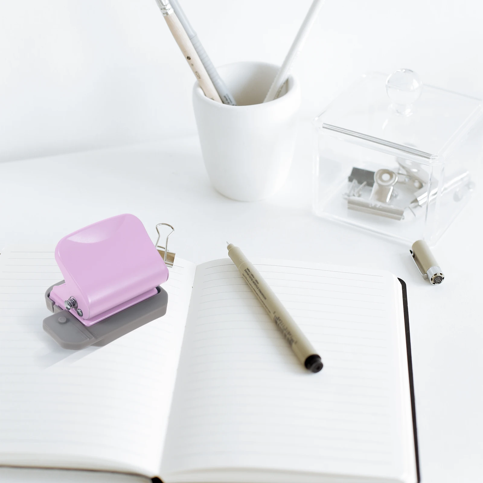 

Manual 6-Hole For Paper Office Supply Adjustable Hole Punch Loose Leaf Puncher Desktop Book Binding Tool Professional Paper