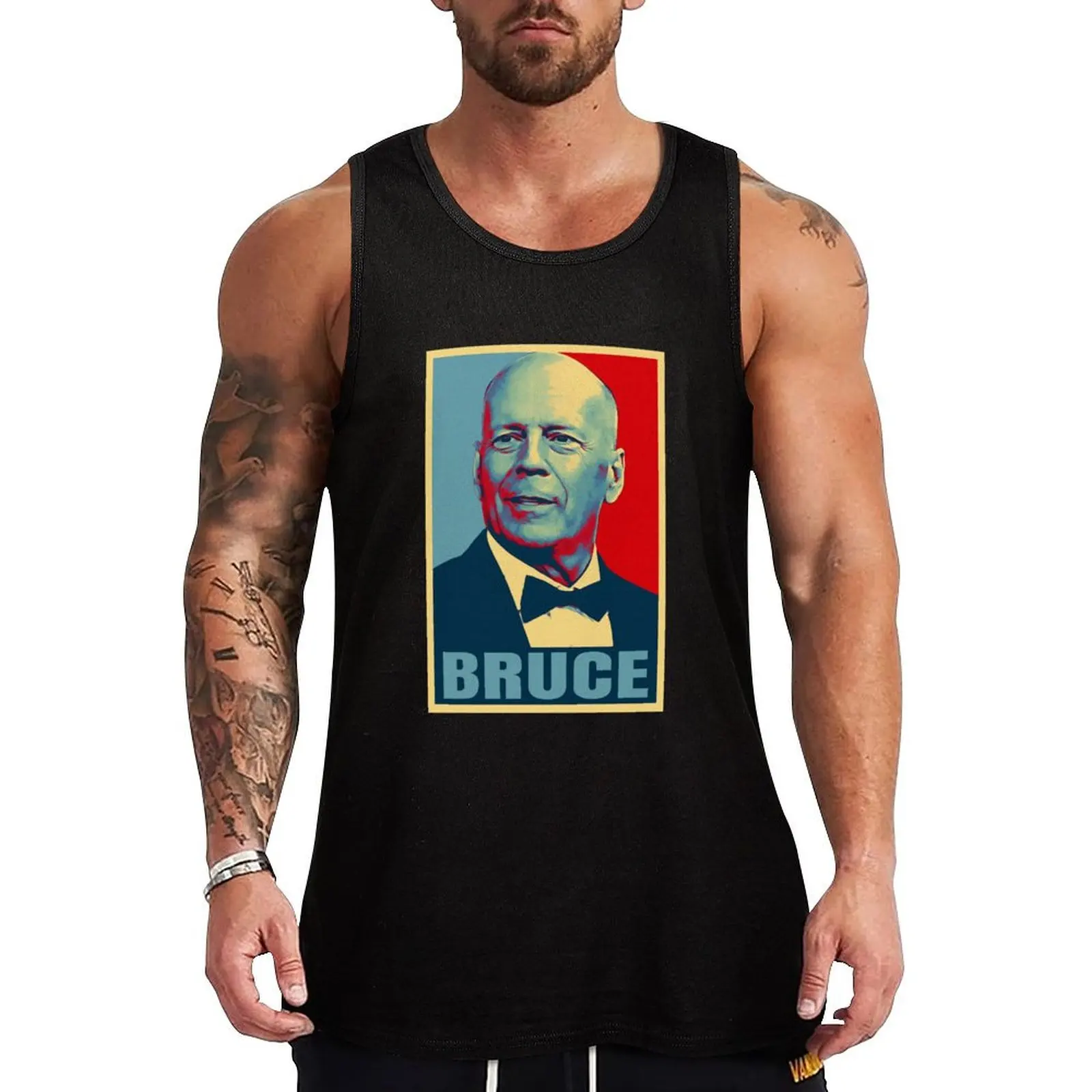 

Pop Art Bruce Willis Tank Top mens designer clothes Men's clothing brands sports vest T-shirt male