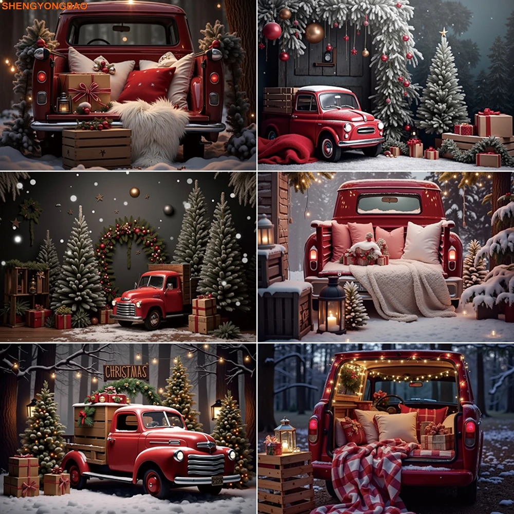 

Snow Christmas Background Photography Tree Gift New Year Photocall Backdrop Baby Photo Studio Photozone Accessories