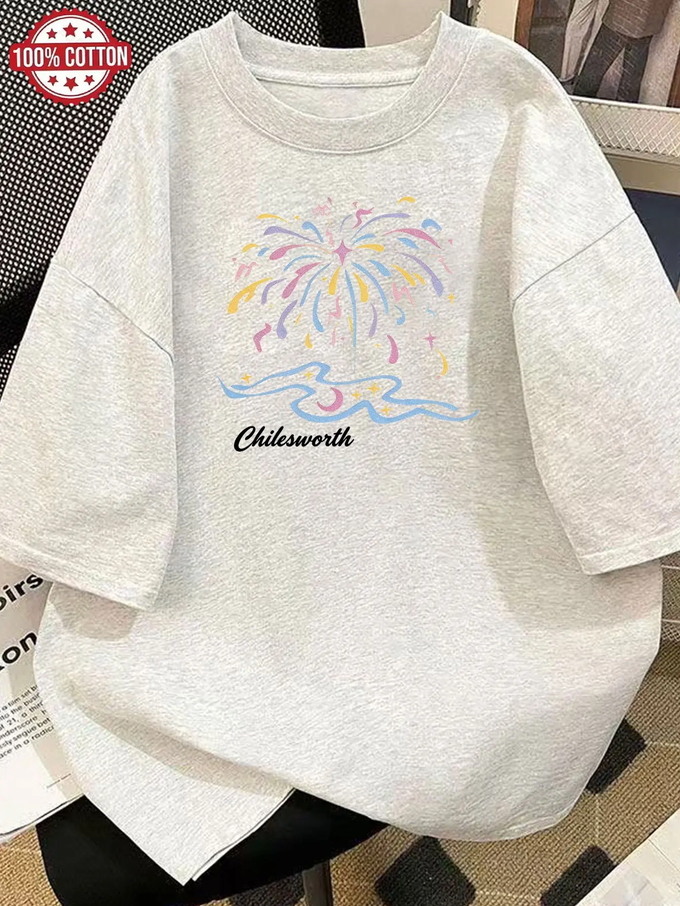 Trendy Water Wave Summer Round Neck Versatile Women's Comfortable Casual T-shirt Youth Trendy Vitality Daily Short Sleeve
