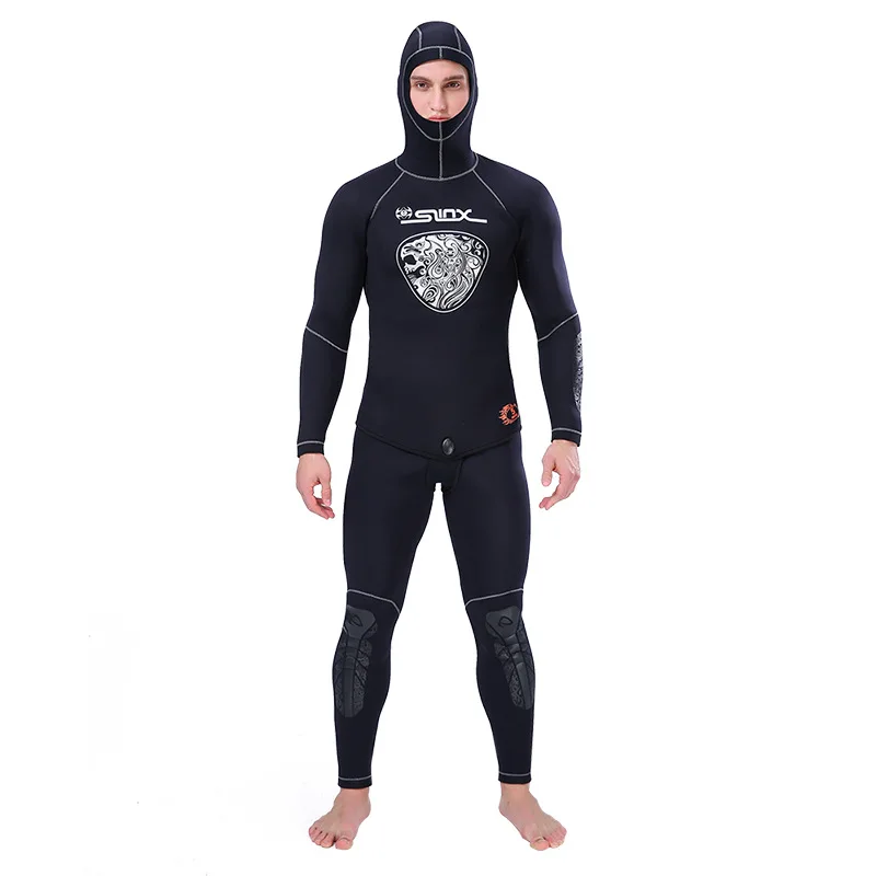 5MM Neoprene Wetsuit Men Tops Pants Diving Suit Equipment Underwater Fishing Spearfishing Kitesurf Swimwear Wetsuit Equipment