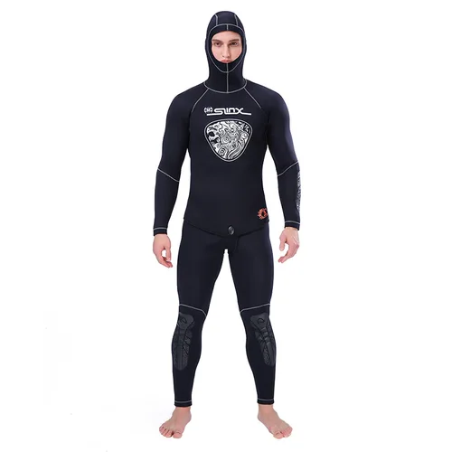 Imagen 2 del producto Traje de neopreno de 5MM para hombre, Tops, pantalones, equipo de traje de buceo, pesca submarina, pesca submarina, Kitesurf, traje de baño, equipo de traje de neopreno