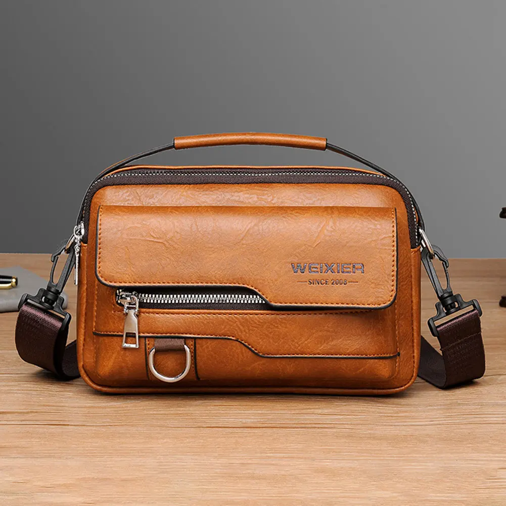 Men's Bag,Versatile Stylish Satchel Bag,PU Leather Waterproof Elegant Cross-body Satchel Bag,For Business Casual Daily Commute