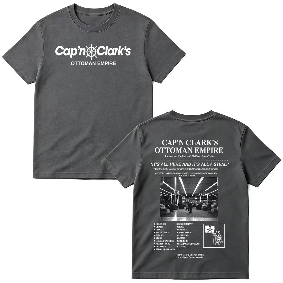 Horror Movie Backrooms Cap'n Clark's Ottoman Empire Still Graphic Print T-Shirt Men Women Oversized O-neck Cotton Summer New Tee