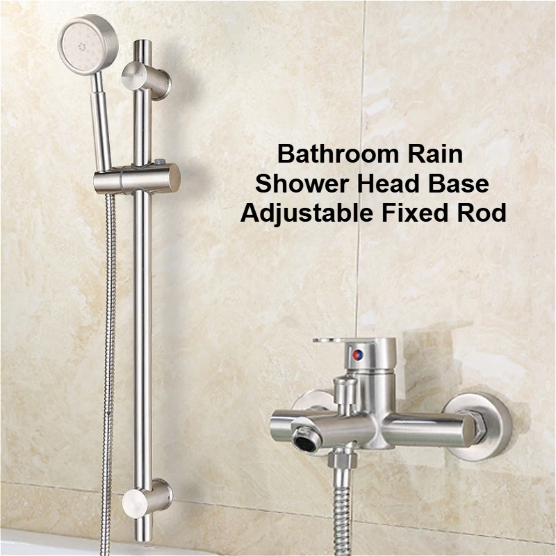 

Кронштейн для насадки для душа из нержавеющей стали, бытовая ванная комната, не просверленное основание насадки для душа, регулируемый фиксированный стержень, подъемный стержень для душа