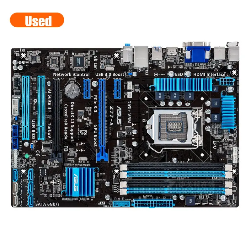 Imagem -02 - Asus-placa Mãe Desktop Soquete Z77 Lga 1155 i3 i5 i7 Ddr3 32g Atx Uefi Bios