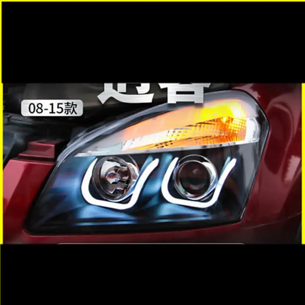 

Пара светодиодных фар для Nissan Qashqa 2008-15 angel eye ксеноновые DRL дневные ходовые огни желтый указатель поворота Автомобильные лампы