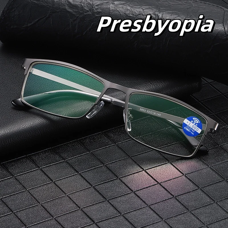 

New Anti Blue Light Presbyopia Glasses Metal Optical Frame Reading Eyewear for Men Women High-definition Far Sight Eyeglasses