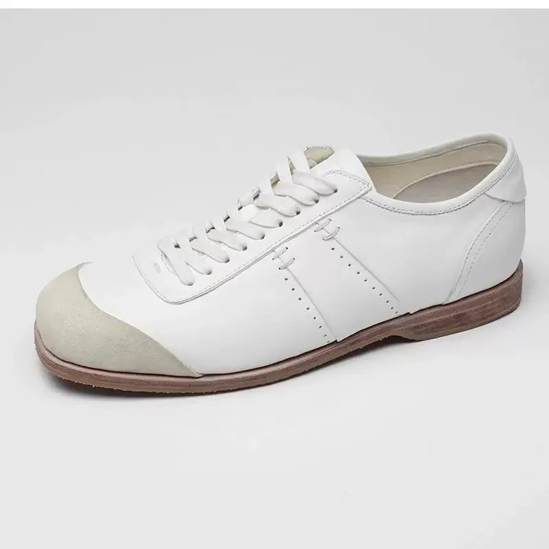 

Bla Casual Leather Deqin Men's oes Fooall Training Outdoor mat Punching oes Breathable round Toe Rubber Sole