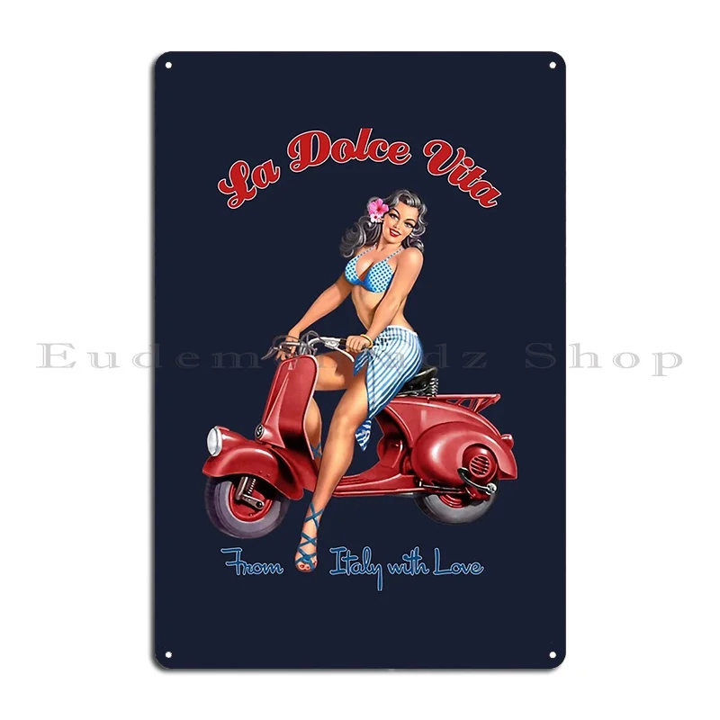 La Dolce Vita Metal Plaque Classic Wall Cave Printing Mural Wall Decor Tin Sign Poster