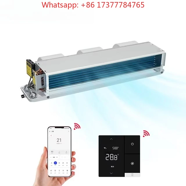 Hotel Heating and Cooling Fan Coil Unit, Cost-Effective Horizontal Concealed Commercial Fan Coil with Remote Control