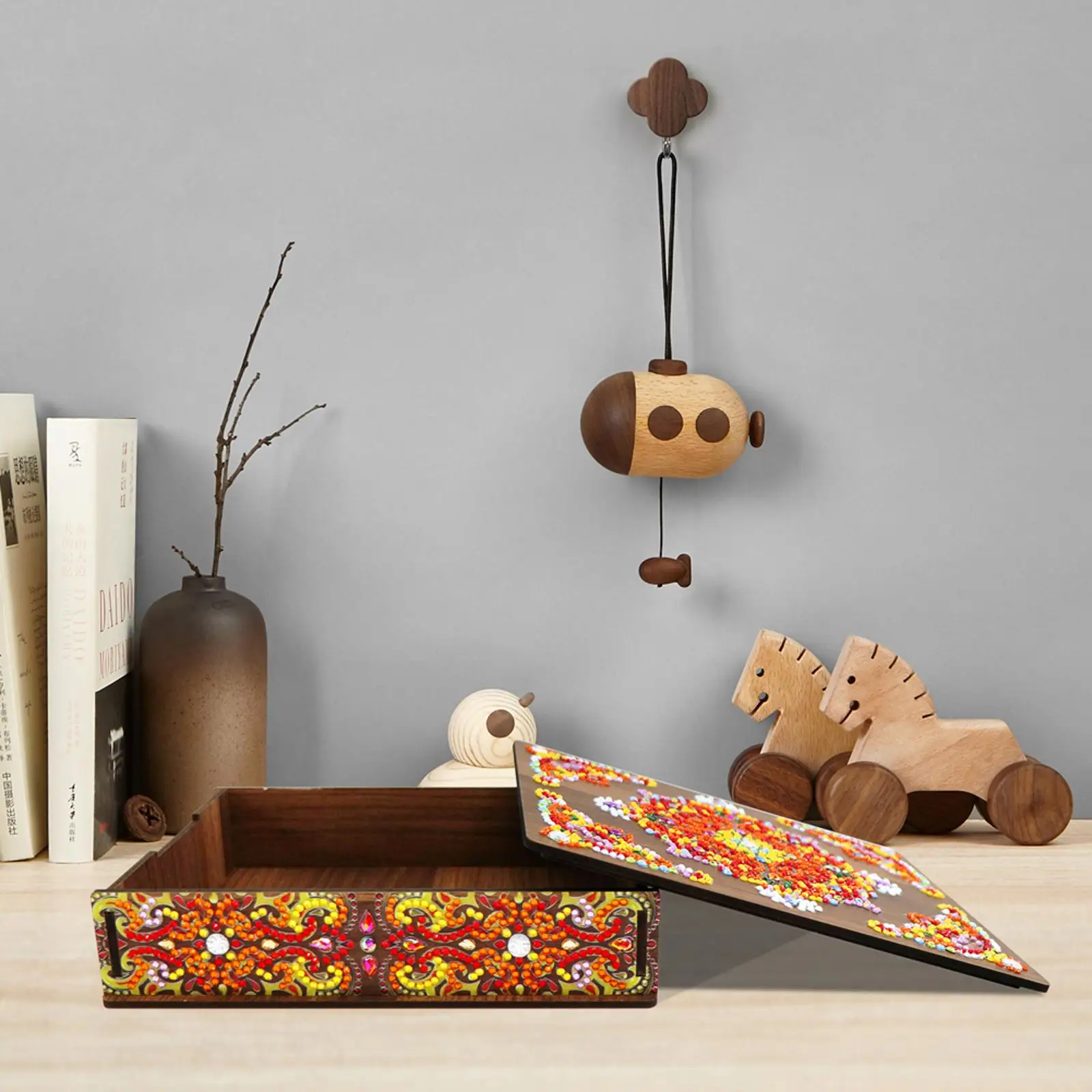 

Classic Mandala Diamond Painting Jewelry Box DIY Special Shaped Drill Wood Case