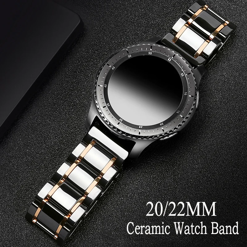 20 22mm Ceramic Watch Band For Samsung Galaxy 46MM 42mm Band Galaxy Watch 4 4 Classic Active 2 44mm 40mm S3 gt2e GTR bip Strap