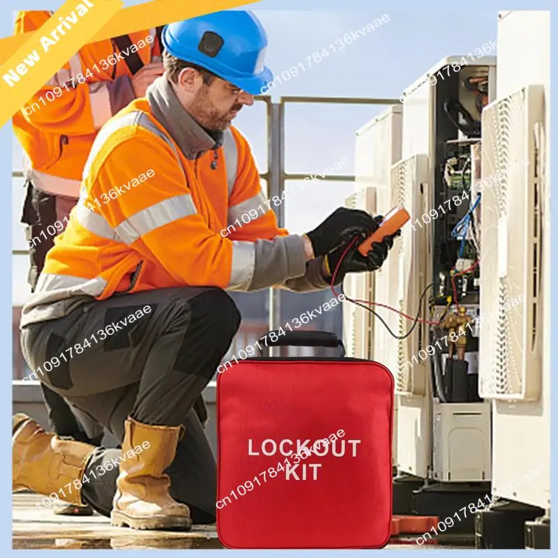 M01K قفل خارج العلامة خارج أطقم الكهربائية، 57 قفل Tagout عدة مع قواطع غلق بمشبك علامة قفل التوصيل قفل لمجموعة OSHA-Loto