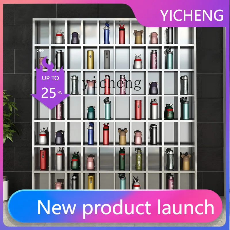 LYY  Stainless Steel Water Cup Cabinet Factory Multi-Compartment Storage Cabinet Lounge Tea Cup Organizer  Storage Water Cup