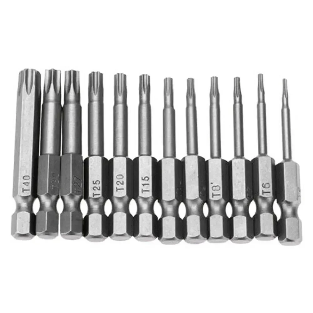 12pcs Alloy Steel 50mm Magnetic Torx Screwdriver Bits Set 1 4    Electric Screwdriver T5-T40 DIY Hand Power Tools Accessories