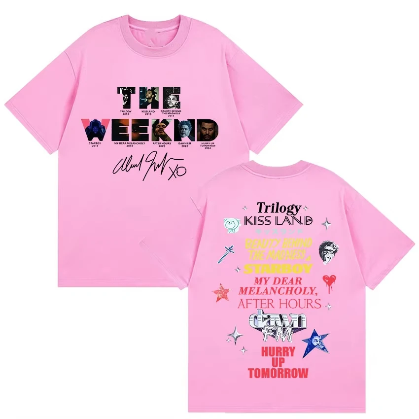 Rapper The Weeknd Hurry Up Tomorrow Tour 2025 Graphic T Shirts Men's Pop Fans Hip Hop Oversized Cotton T-Shirt Unisex Streetwear