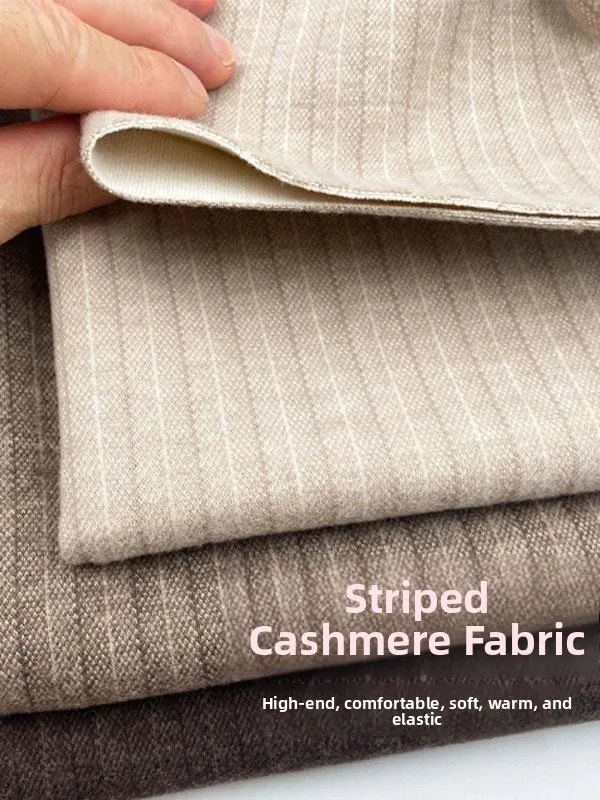 

Осенне-зимняя шерстяная композитная ткань: высококачественная шерсть, драпирующиеся брюки, эластичная твидовая юбка, материал для пальто, полосатый узор
