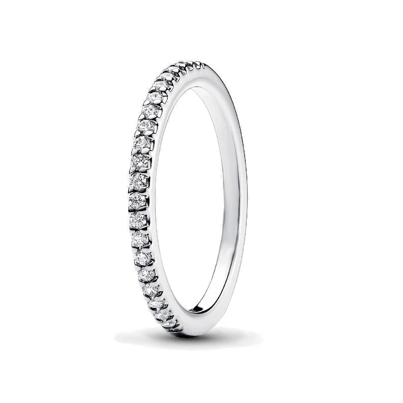 Women's 925 Silver Sparkling Zircon Stackable Ring