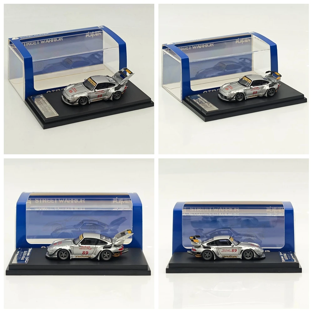

STREET WARRIOR SW 1:64 RWB 993 RAUH-Welt #89 Wide Body Modification Silver Diecast Model Car Limited Collection