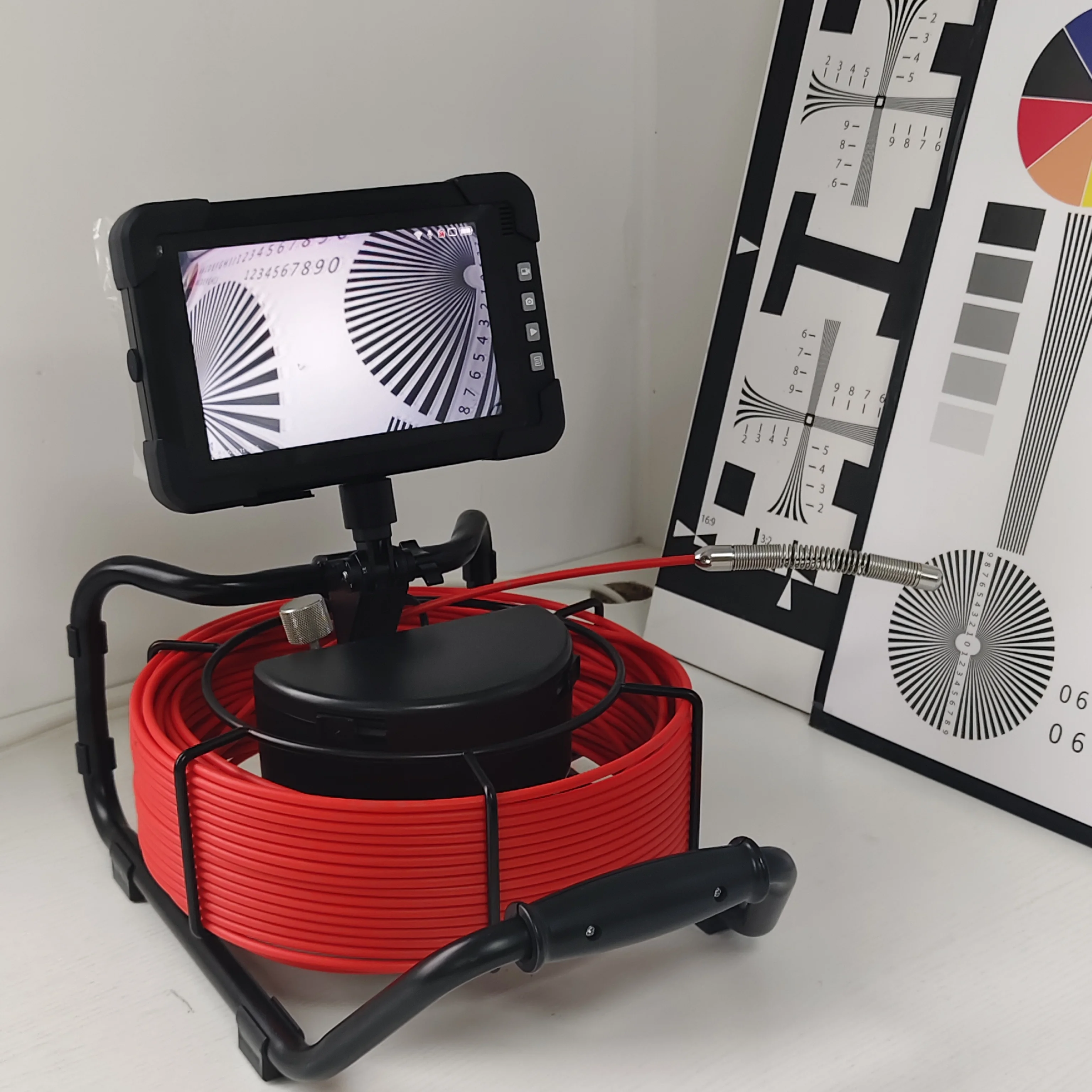 Portable Endoscope Inspection Video Recorder Kit with 14mm Camera and 7inch 4K Display
