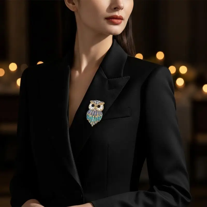 Unique Personality Owl Brooch Pin Retro Cute Jewelry Birthday Party Festival Gift For Men And Women