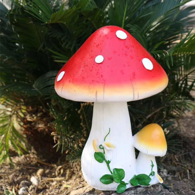 Lifelike Mushroom Decorations Outdoor Garden Villa Courtyard Lawn Cartoon Small Kindergarten Decorations Landscape Ornaments