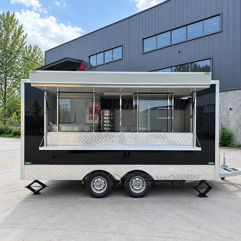 Fully Fully Equipped Mobile Food Truck Trailer Custom Commercial Kitchen Concession Catering BBQ Pizza Coffee Ice Cream Trailer - Aliexpress Deal