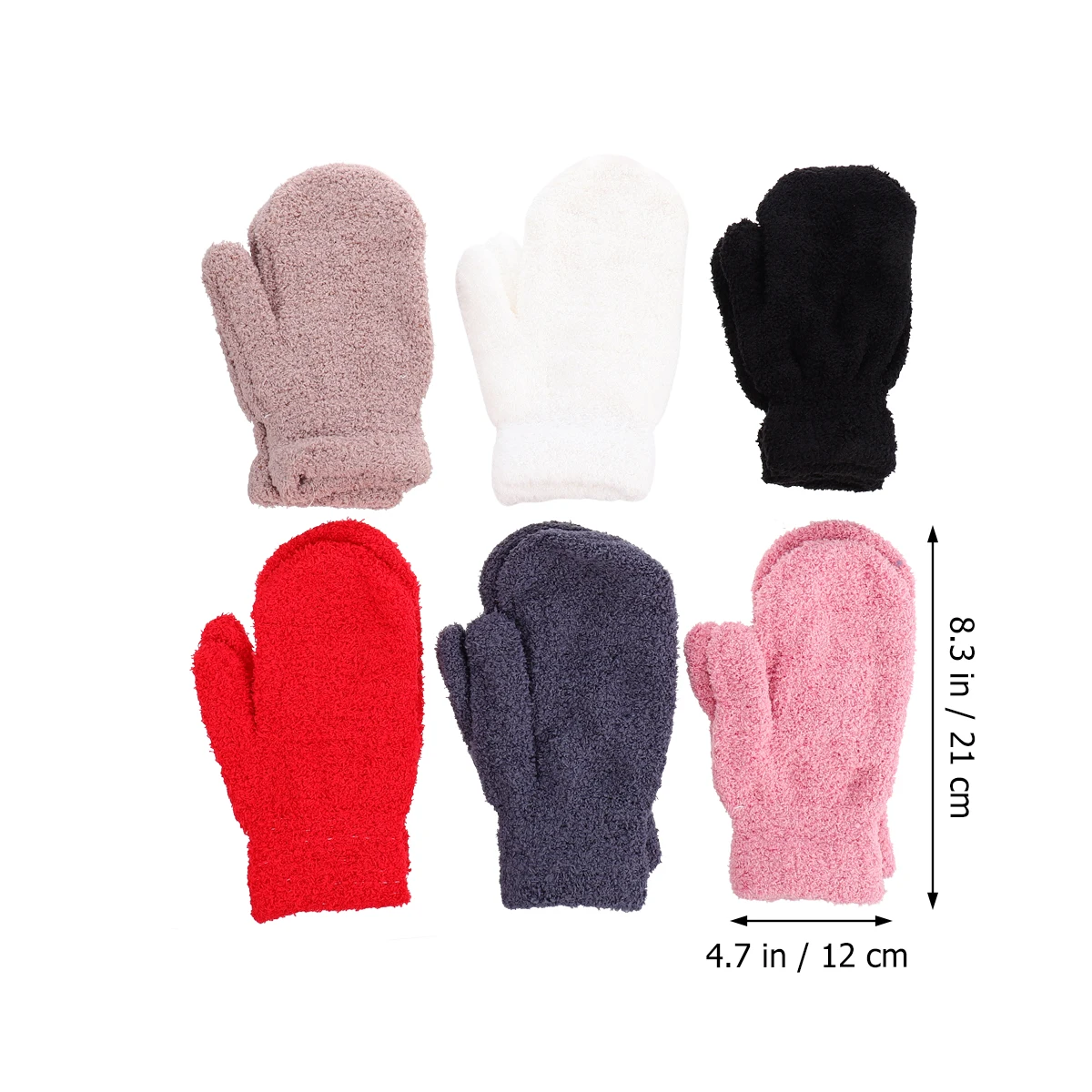 

6Pairs Warm Hand Gloves Half Fleece Mittens Full Finger Winter Gloves for Men Women Outdoor Sports Half Fleece Mittens