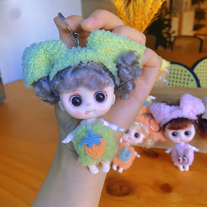 New Creative Doll Keychain Girl Key Pendant Bag Car Charm Doll Model Keychain Doll Girl Gift Hands And Feet Movable Children Toy